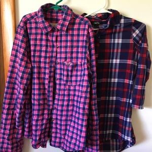 2 plaid shirts